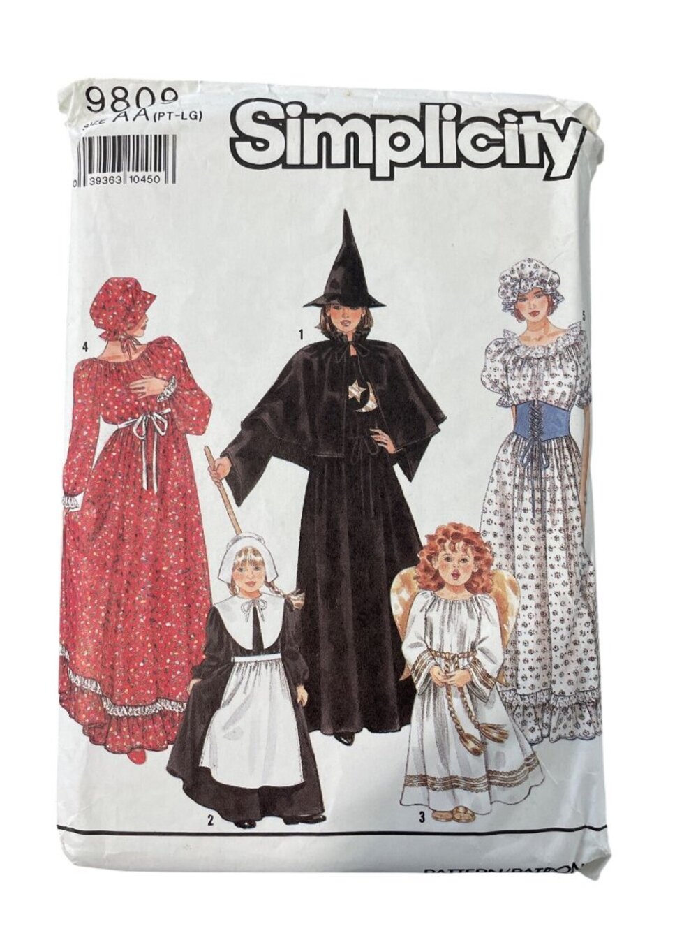 90s Simplicity 9809 Sewing Pattern Size Petite-Large Misses Costume 1990 UNCUT